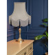 Cream and Blue Scalloped Fabric Lampshades