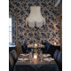 Cream and Blue Scalloped Fabric Lampshades
