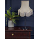 Cream and Blue Scalloped Fabric Lampshades