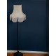 Cream and Blue Scalloped Fabric Lampshades