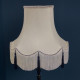 Cream and Blue Scalloped Fabric Lampshades