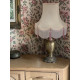 Cream and Pink Scalloped Fabric Lampshades
