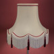 Cream and Burgundy Tassled Rope Scalloped Fabric Lampshades