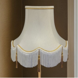 Cream and Gold Tassled Rope Scalloped Fabric Lampshades