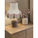 Cream and Burgundy Rope Braid Scalloped Fabric Lampshade
