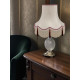 Cream and Burgundy Rope Braid Scalloped Fabric Lampshade