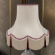 Cream and Burgundy Rope Braid Scalloped Fabric Lampshade
