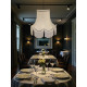 Cream and Black Rope Scalloped Fabric Lampshades