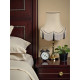 Cream and Black Rope Scalloped Fabric Lampshades