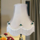 Cream and Green Rose Scalloped Fabric Lampshades Cream and Green Rose Scalloped Fabric Lampshades