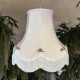 Cream and Pink Rose Scalloped Fabric Lampshades