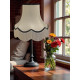 Cream and Black Scalloped Fabric Lampshades