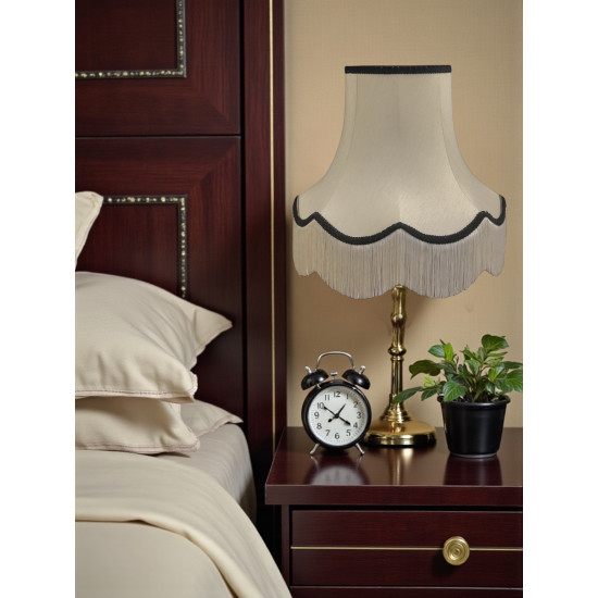 Cream and Black Scalloped Fabric Lampshades