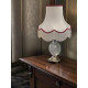 Cream and Burgundy Scalloped Fabric Lampshades