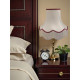 Cream and Burgundy Scalloped Fabric Lampshades