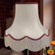 Cream and Burgundy Scalloped Fabric Lampshades