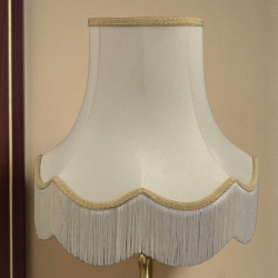 Cream and Gold Scalloped Fabric Lampshades