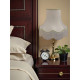 Cream and Light Green Scalloped Fabric Lampshades