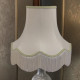 Cream and Light Green Scalloped Fabric Lampshades
