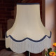 Cream and Navy Blue Scalloped Fabric Lampshades
