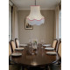 Cream and Pink Scalloped Fabric Lampshades