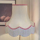 Cream and Pink Scalloped Fabric Lampshades