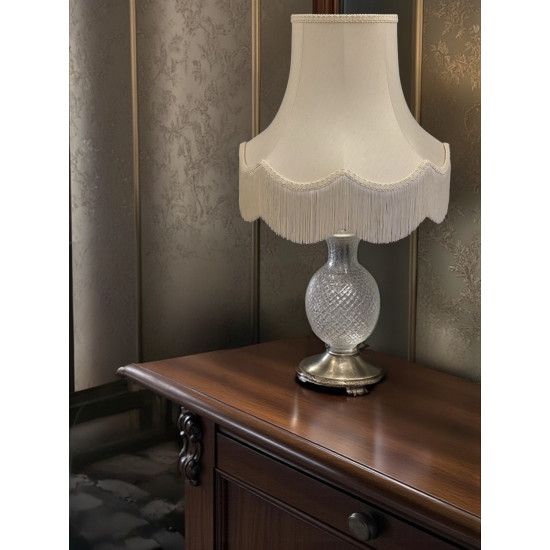 Cream Fabric Scalloped Lampshades