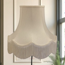 Cream Fabric Scalloped Lampshades