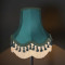 Dark Green and Cream Tassel Scalloped Fabric Lampshades