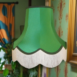 Emerald Green Fabric Scalloped Lampshades