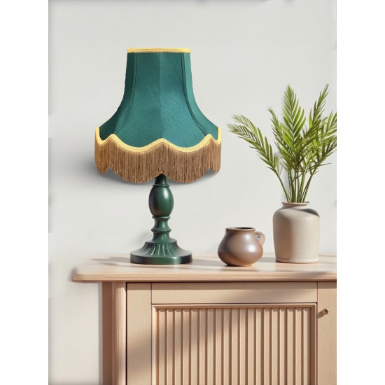 Dark Green and Gold Fabric Lampshades