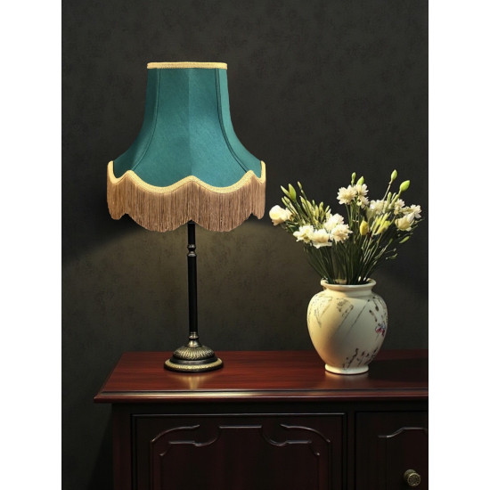 Dark Green and Gold Fabric Lampshades
