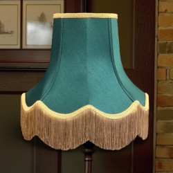 Dark Green and Gold Fabric Lampshades