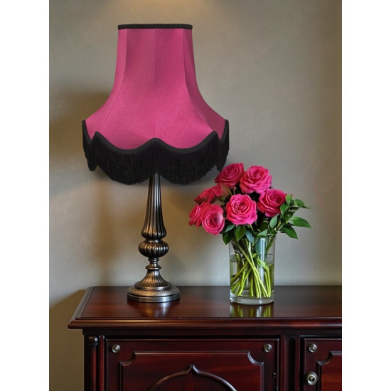 Fuchsia Pink and Black Fabric Lampshades