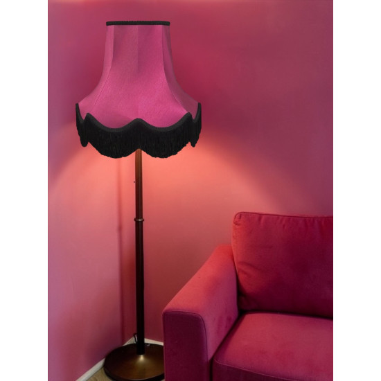 Fuchsia Pink and Black Fabric Lampshades