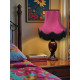 Fuchsia Pink and Black Fabric Lampshades
