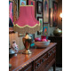 Fuchsia Pink and Gold Fabric Lampshades