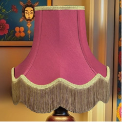 Fuchsia Pink and Gold Fabric Lampshades