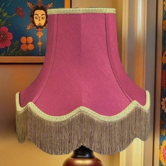 Fuchsia Pink and Gold Fabric Lampshades