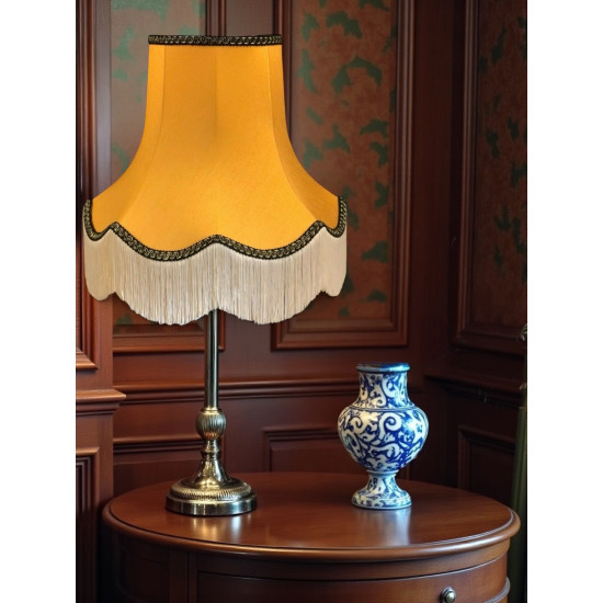 Gold and Black Fabric Lampshades