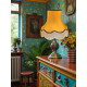 Gold and Black Fabric Lampshades