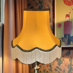 Gold and Black Fabric Lampshades