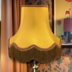 Gold and Rosso Red Gold Fabric Lampshades