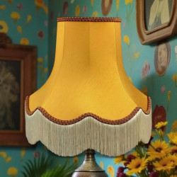 Gold and Rosso Red Fabric Lampshades