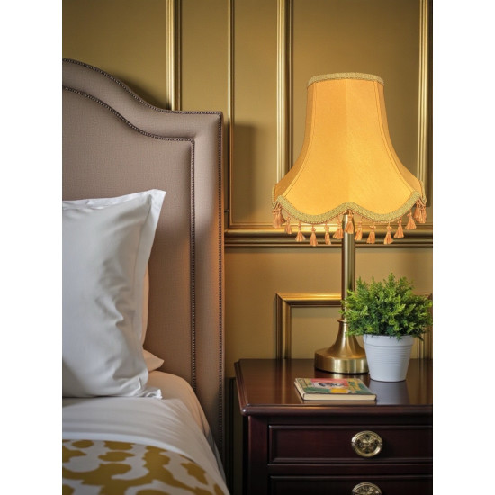 Gold Tassel Scalloped Fabric Lampshades