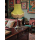 Olive Green and Gold Fabric Lampshades