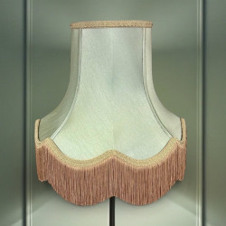 Sage Green and Gold Fabric Lampshades