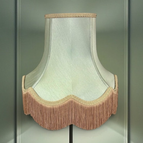 Sage Green and Gold Fabric Lampshades