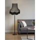 Pewter Grey and Black Fabric Lampshade