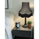 Pewter Grey and Black Fabric Lampshade